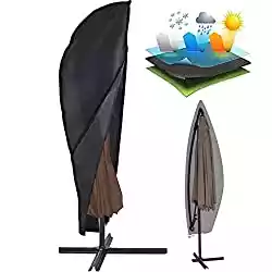 Waterproof and Durable Market Umbrella Cover with Zipper and Rod Garden Balsam Umbrella Cover for 6ft to 9ft Patio Umbrellas 